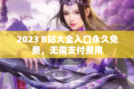 2023 B站大全入口永久免费，无需支付费用