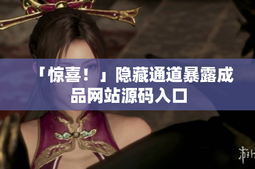 「惊喜！」隐藏通道暴露成品网站源码入口