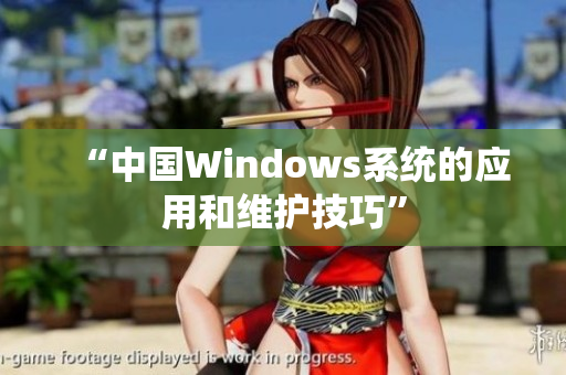 “中国Windows系统的应用和维护技巧”