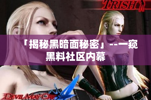 「揭秘黑暗面秘密」--一窥黑料社区内幕