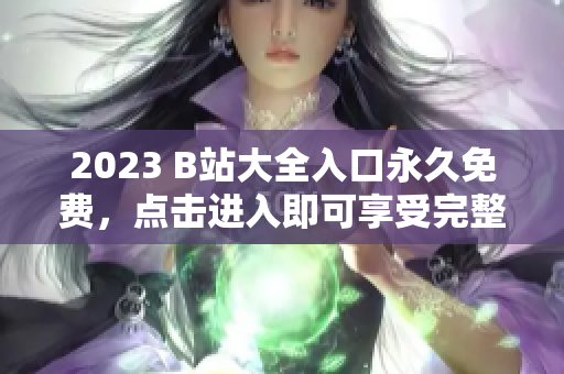2023 B站大全入口永久免费，点击进入即可享受完整体验