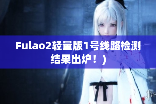 Fulao2轻量版1号线路检测结果出炉！)