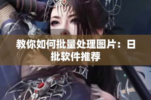 教你如何批量处理图片：日批软件推荐
