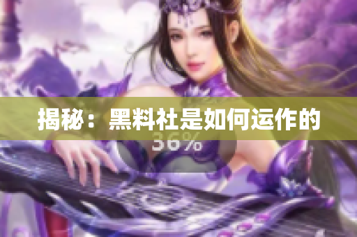 揭秘：黑料社是如何运作的