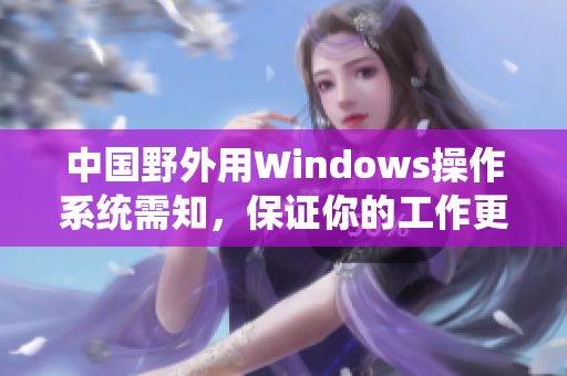 中国野外用Windows操作系统需知，保证你的工作更高效