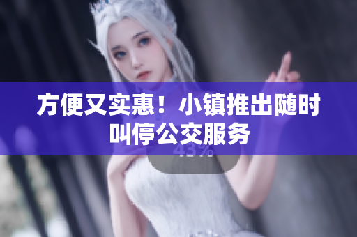 方便又实惠！小镇推出随时叫停公交服务