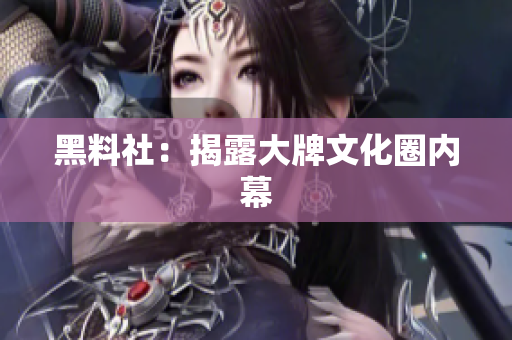 黑料社：揭露大牌文化圈内幕