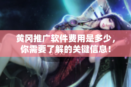 黄冈推广软件费用是多少，你需要了解的关键信息！