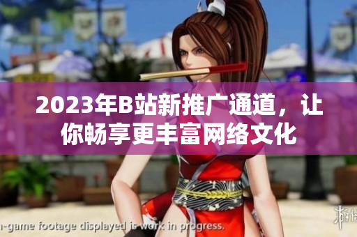 2023年B站新推广通道，让你畅享更丰富网络文化