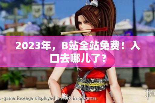 2023年，B站全站免费！入口去哪儿了？