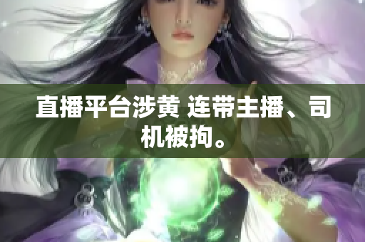 直播平台涉黄 连带主播、司机被拘。