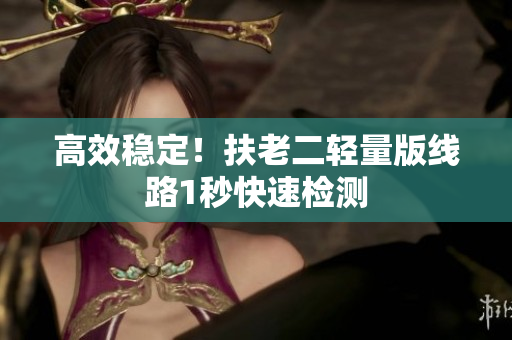 高效稳定！扶老二轻量版线路1秒快速检测