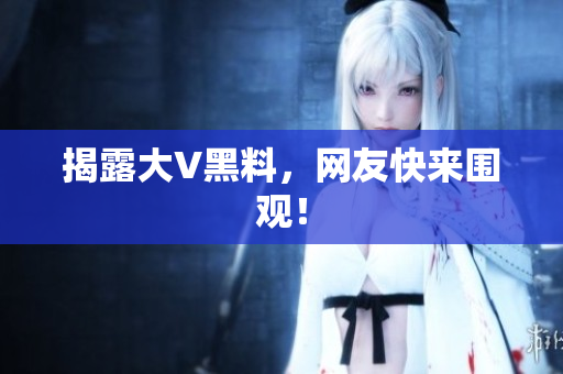 揭露大V黑料，网友快来围观！