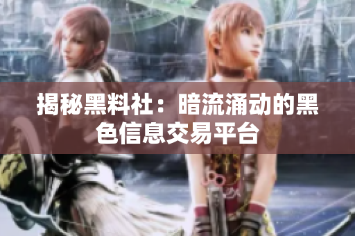 揭秘黑料社：暗流涌动的黑色信息交易平台