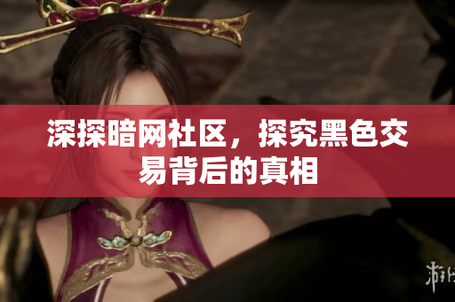 深探暗网社区，探究黑色交易背后的真相