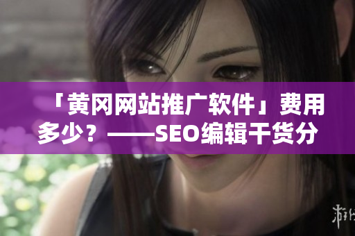 「黄冈网站推广软件」费用多少？——SEO编辑干货分享