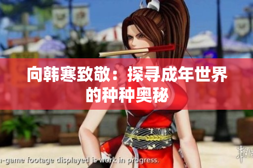 向韩寒致敬：探寻成年世界的种种奥秘