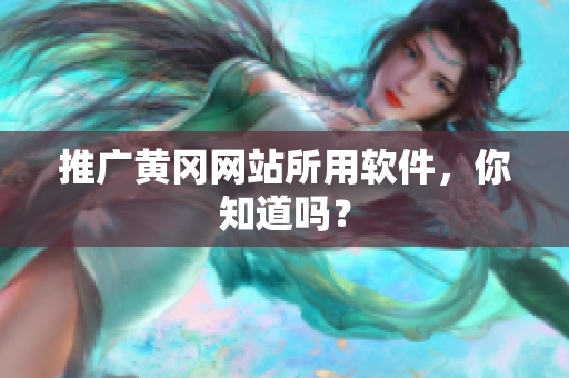 推广黄冈网站所用软件，你知道吗？