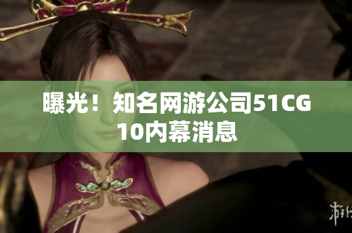 曝光！知名网游公司51CG10内幕消息