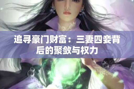 追寻豪门财富：三妻四妾背后的聚敛与权力