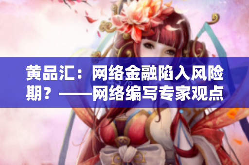 黄品汇：网络金融陷入风险期？——网络编写专家观点