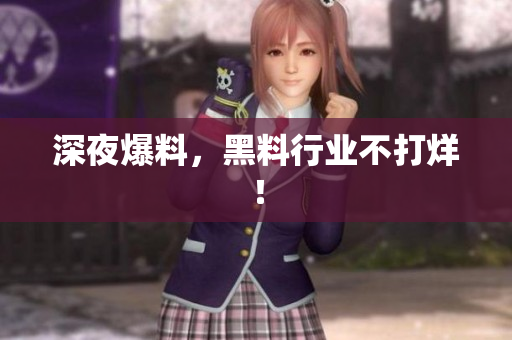 深夜爆料，黑料行业不打烊！