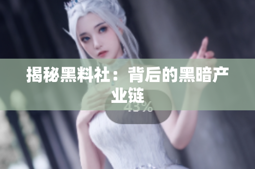 揭秘黑料社：背后的黑暗产业链