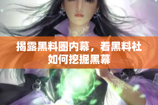 揭露黑料圈内幕，看黑料社如何挖掘黑幕