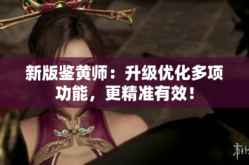 新版鉴黄师：升级优化多项功能，更精准有效！