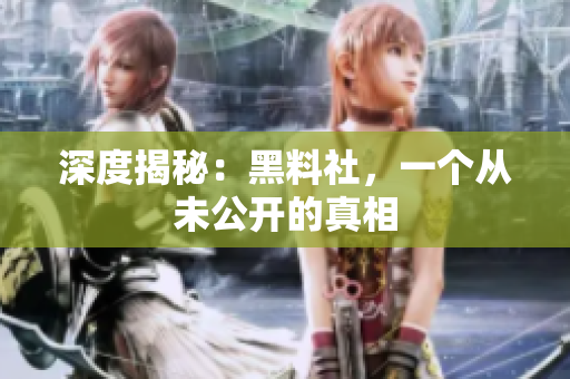 深度揭秘：黑料社，一个从未公开的真相