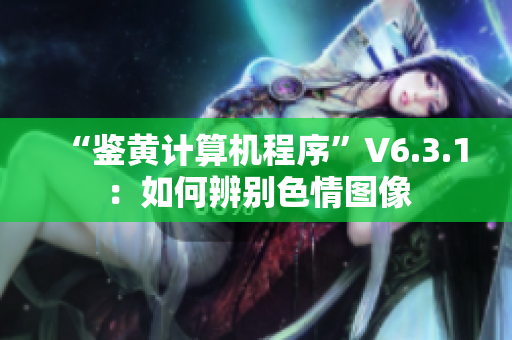 “鉴黄计算机程序”V6.3.1：如何辨别色情图像