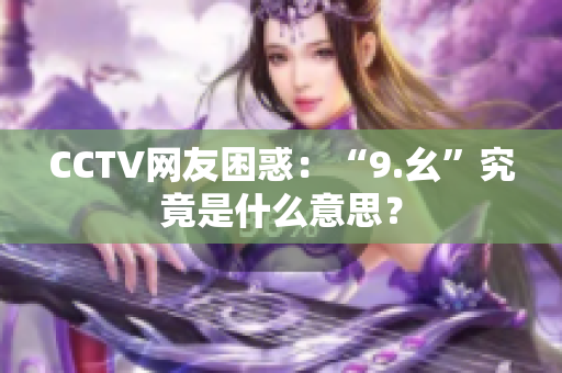 CCTV网友困惑：“9.幺”究竟是什么意思？