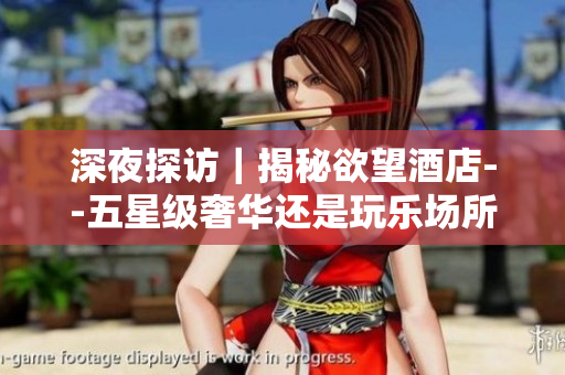 深夜探访｜揭秘欲望酒店--五星级奢华还是玩乐场所？