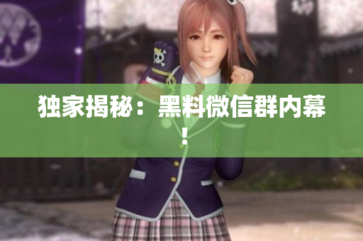 独家揭秘：黑料微信群内幕！
