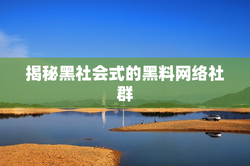 揭秘黑社会式的黑料网络社群