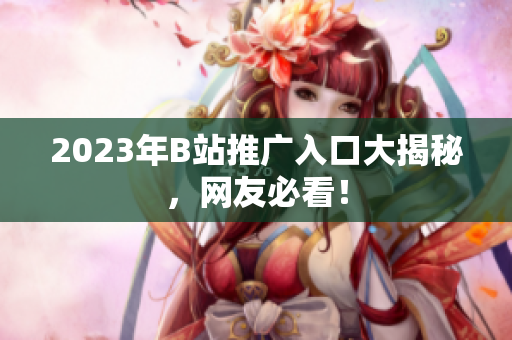 2023年B站推广入口大揭秘，网友必看！
